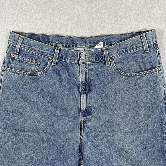 Levis 550 Shorts Mens 40 Vintage Relaxed Fit Jorts Jean Blue 90s Grunge Skate - Picture 5 of 11